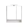 Piramida AKVA Tükrös fürdőszobai szekrény - 2 ajtós kivitel - LED világítással - FEHÉR-SZÜRKE - 65 x 69 x 15 cm
