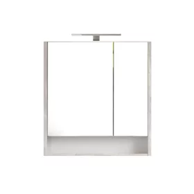   Piramida AKVA Tükrös fürdőszobai szekrény - 2 ajtós kivitel - LED világítással - FEHÉR-SZÜRKE - 65 x 69 x 15 cm
