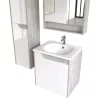 Piramida AKVA Tükrös fürdőszobai szekrény - 2 ajtós kivitel - LED - FEHÉR-SZÜRKE - 65 x 69 cm