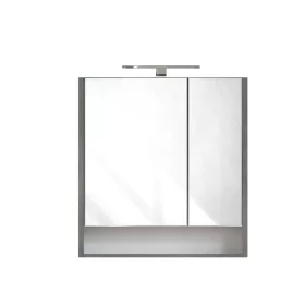   Piramida AKVA Tükrös fürdőszobai szekrény - 2 ajtós kivitel - LED világítással - FEHÉR-SÖTÉT - 65 x 69 x 15 cm
