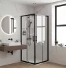 Viva AQUA Max Zuhanykabin SZÖGLETES FEKETE Profil - 6 mm víztiszta üveg - 90 x 90 x 190 cm