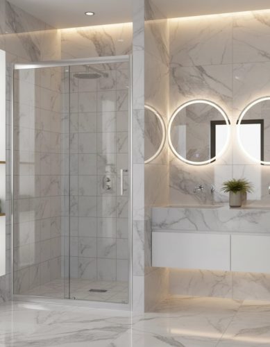 Viva AQUA Max KAYRA Zuhany tolóajtó - 6 mm víztiszta vízlepergető üveg - 140 x 200 cm