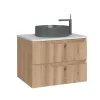 Piramida EURIDIKA fali fürdőszobabútor - mosdópult mosdó nélkül -2 fiókos - PINO TÖLGY - 75 x 48 x 53 cm