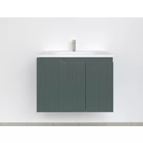   Piramida EURIDIKA fali fürdőszobabútor - műmárvány mosdóval -2 ajtós - PINO ZÖLD - 75 x 48 x 53 cm