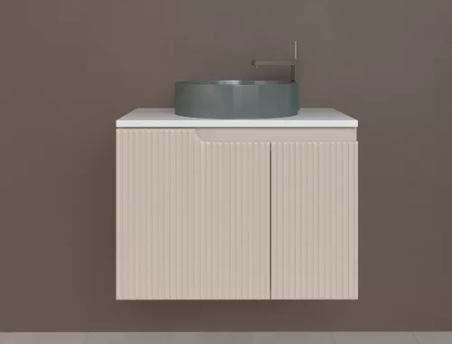 Piramida EURIDIKA fali fürdőszobabútor - mosdópult mosdó nélkül -2 ajtós - PINO BÉZS-74 x 48 x 53 cm