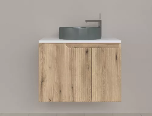 Piramida EURIDIKA fali fürdőszobabútor - mosdópult mosdó nélkül -2 ajtós - PINO TÖLGY - 75 x 48 x 53 cm