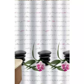   Zuhanyfüggöny - NEW ZEN STONES - Impregnált textil -180 x 200 cm