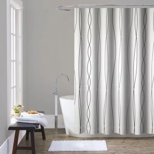 Zuhanyfüggöny - LINES - Impregnált textil - 180 x 200 cm