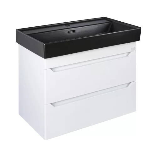 TMP SHARP 80 fali fürdőszobabútor - CeraStyle SHARP FEKETE mosdóval - 80 x 48 cm