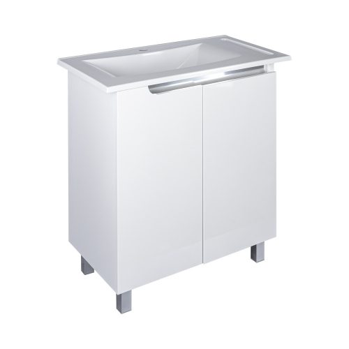 Piramida EURIDIKA fali /álló fürdőszobabútor - műmárvány mosdóval - 2 ajtós - 82 x 73 x 46 cm