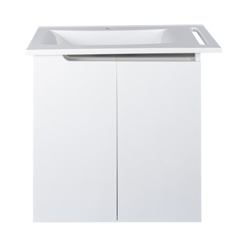 Piramida EURIDIKA fali /álló fürdőszobabútor - műmárvány mosdóval - 2 ajtós - 82 x 73 x 46 cm