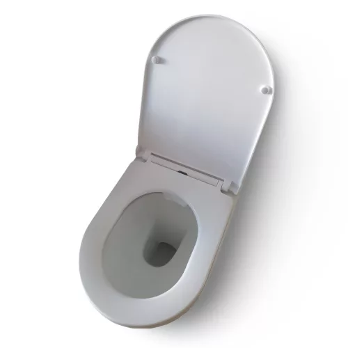 Eros ES OVAL - padlón álló WC - ülőkével komplett - perem nélküli öblítés - alsó/ hátsó kifolyású