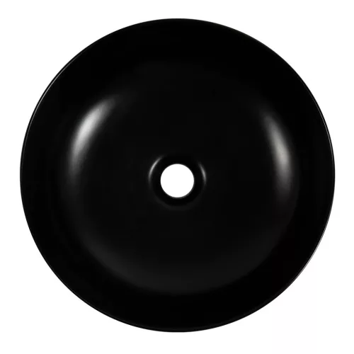 Eros RAISE - PULTRA ültethető - Top Counter - porcelán mosdó - MATT FEKETE - O - Ø 41 cm