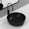 Eros RAISE - PULTRA ültethető - Top Counter - porcelán mosdó - MATT FEKETE - O - Ø 41 cm
