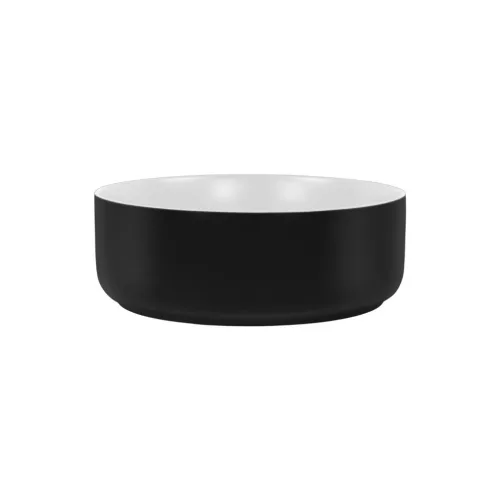 Eros SIMPLE 8 - PULTRA ültethető - Top Counter - porcelán mosdó- MATT FEKETE/FEHÉR - 36 x 36 x 13 cm