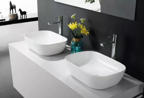 Eros SMILE 3 - PULTRA ültethető - Top Counter - porcelán mosdó - 46,5 x 32,5 x 13 cm
