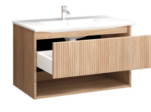 TMP SLIM STRIPE 75 fali függesztett fürdőszobabútor - SKY E-8099-75 porcelán mosdóval - 75 x 46 cm