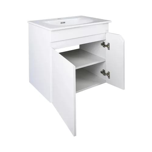 TMP VISION 60 fali függesztett fürdőszobai bútor - SKY E-8099-60 porcelán mosdóval - 61 x 46 x 56 cm