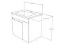 TMP VISION 60 fali függesztett fürdőszobai bútor - SKY E-8099-60 porcelán mosdóval - 61 x 46 cm