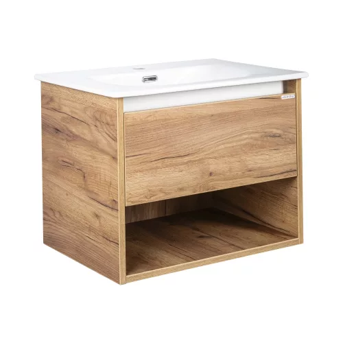 TMP NORD CRAFT 60 fali függesztett fürdőszobabútor - SKY E-8099-60 porcelán mosdóval- 61 x 46 cm