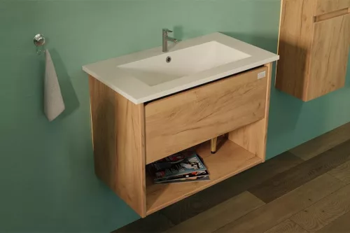 TMP NORD CRAFT 60 fali függesztett fürdőszobabútor - SKY E-8099-60 porcelán mosdóval- 61 x 46 cm
