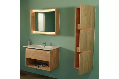 TMP NORD CRAFT 60 fali függesztett fürdőszobabútor - SKY E-8099-60 porcelán mosdóval- 61 x 46 cm
