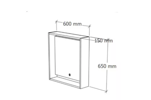 TMP NORD CRAFT tükrös szekrény LED világítással - érintő kapcsolóval - 60 x 65 cm