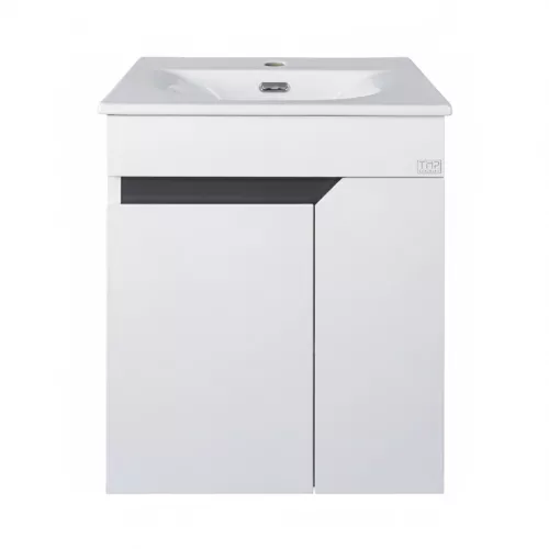 TMP VISION 55 fali függesztett fürdőszobai bútor - SKY E-8099-55 porcelán mosdóval - 55 x 46 cm