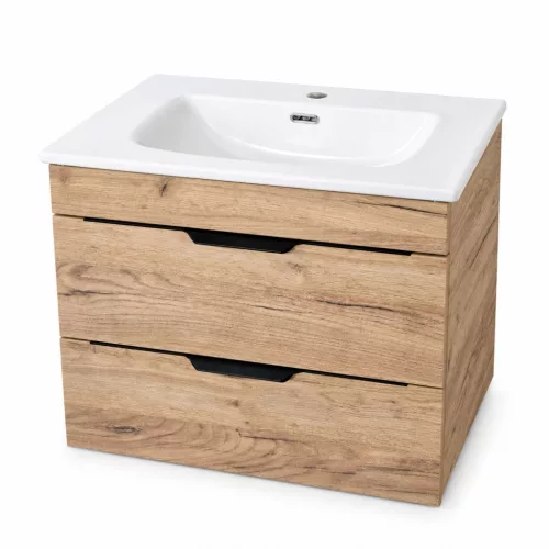 TMP VOX 60 GOLD CRAFT - fali fürdőszobabútor- Eros SKY E-8099-60 porcelán mosdóval - 61 x 46 x 46 cm
