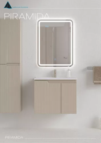 Viva AURA fürdőszoba tükör - érintőkapcsolós - páramenetesítős - órával - LED - ÁLLÓ - 60 x 80 cm