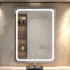 Viva AURA fürdőszoba tükör - érintőkapcsolós - páramenetesítős - órával - LED - ÁLLÓ - 60 x 80 cm