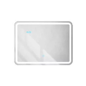   Viva AURA fürdőszoba tükör - érintőkapcsolós - páramenetesítős - órával - LED - FEKVŐ - 80 x 60 cm
