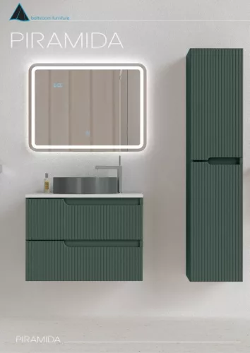 Viva AURA fürdőszoba tükör - érintőkapcsolós - páramenetesítős - órával - LED - FEKVŐ - 80 x 60 cm