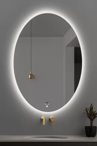 Viva AURA PINO 60 fürdőszoba tükör - érintésmentes - AMBIENT LED - ELLIPSZIS -ÁLLÓ - 60x80 cm