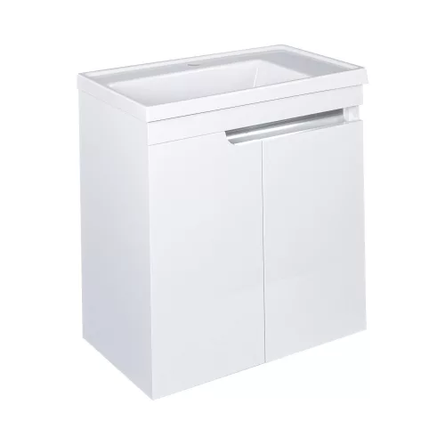 Piramida EURIDIKA 60 LH fali fürdőszobabútor - műmárvány mosdóval - 2 ajtós - 60 x 64 x 38 cm