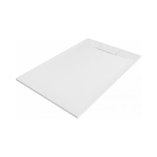 Zuhanytálca - kőhatású, strukturált pala - kompozit ásvány - Viva ES - matt fehér - 80 x 100 x 3 cm