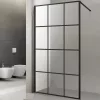 Viva AQUA Max WALK IN Zuhanyfal - FEKETE mintás - FEKETE profil - 8 mm NANO üveg - 120 x 200 cm