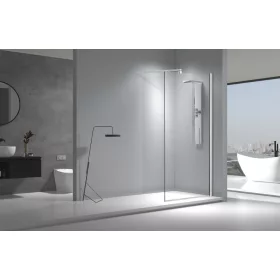   Viva AQUA Max WALK IN zuhanyfal - 8 mm vízlepergető víztiszta üveg - 100 x 200 cm