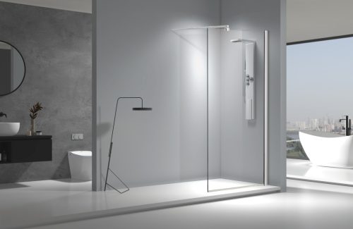 Viva AQUA WALK IN zuhanyfal - 8 mm vízlepergető víztiszta üveg - 130 x 200 cm