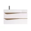 Piramida EURIDIKA fali fürdőszobabútor - műmárvány mosdóval -2 fiókos - ALPINFEHÉR-TÖLGY - 90 x 41 x 56 cm