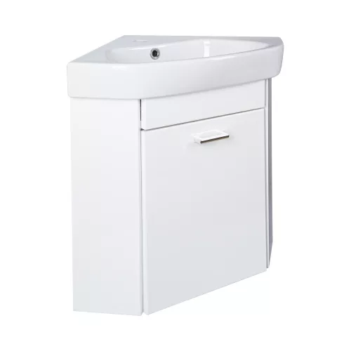 VivaStyle ARDA fali sarokszekrény CeraStyle ARDA porcelán sarokmosdóval 46 x 46 cm - JOBBOS
