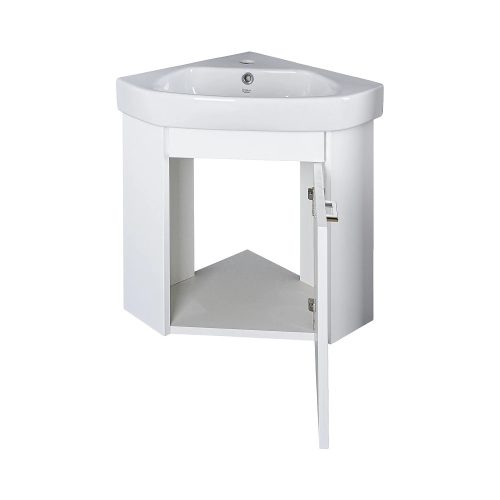 VivaStyle ARDA fali sarokszekrény CeraStyle ARDA porcelán sarokmosdóval 46 x 46 cm - JOBBOS