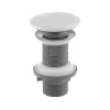 Klikk - klakk leeresztő - MATT FEHÉR - porcelán - túlfolyó NÉLKÜLI mosdókagylóhoz - 5/4" - Ø 73 mm
