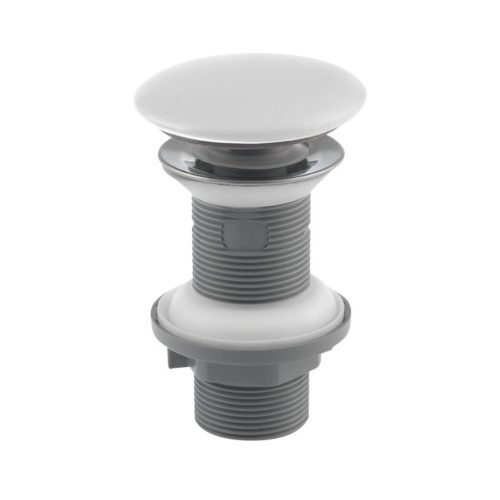 Klikk - klakk leeresztő - MATT FEHÉR - porcelán - túlfolyó NÉLKÜLI mosdókagylóhoz - 5/4" - Ø 73 mm