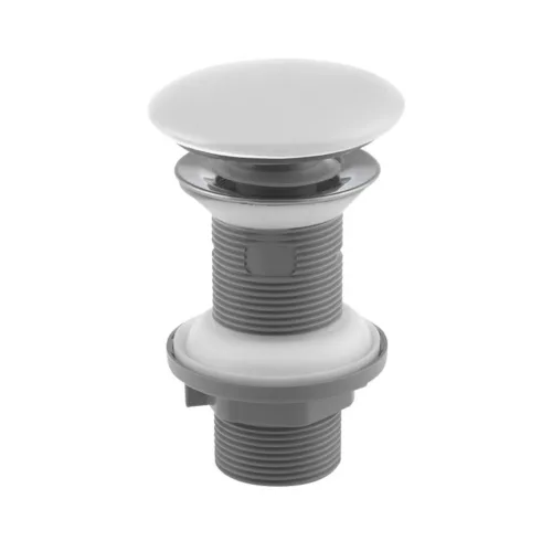 Klikk - klakk leeresztő - MATT FEHÉR - porcelán - túlfolyó NÉLKÜLI mosdókagylóhoz - 5/4" - Ø 73 mm