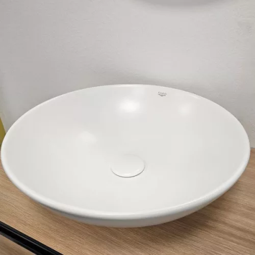 Klikk - klakk leeresztő - MATT FEHÉR - porcelán - túlfolyó NÉLKÜLI mosdókagylóhoz - 5/4" - Ø 73 mm