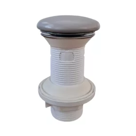   Klikk - klakk leeresztő - MATT SZÜRKE - porcelán - túlfolyó NÉLKÜLI mosdókagylóhoz - 5/4" - Ø 73 mm