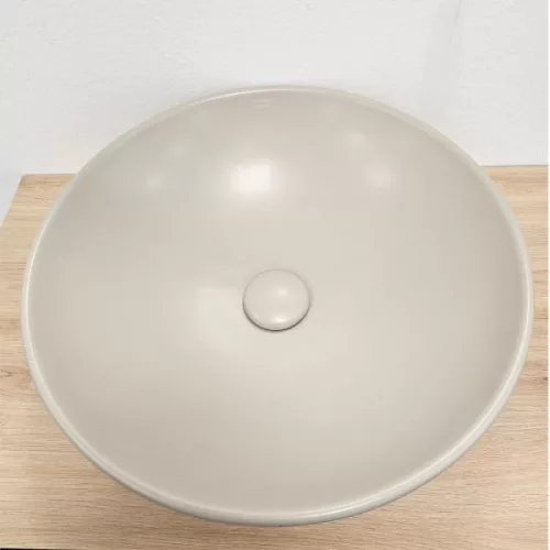 Klikk - klakk leeresztő - MATT BÉZS - porcelán- túlfolyó NÉLKÜLI mosdókagylóhoz- 5/4"- Ø 73 mm