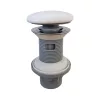 Klikk - klakk leeresztő - MATT FEHÉR - porcelán - túlfolyós mosdókagylóhoz - 5/4" - Ø 73 mm