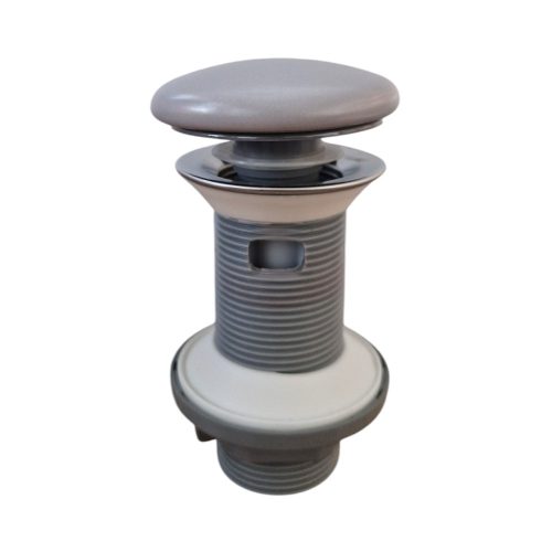 Klikk - klakk leeresztő - MATT SZÜRKE - porcelán - túlfolyós mosdókagylóhoz - 5/4" - Ø 73 mm